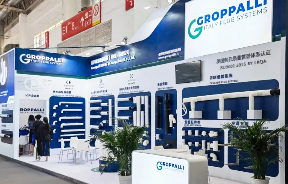 The Groppalli Italy Flue Systems stand at the ISH China trade fair