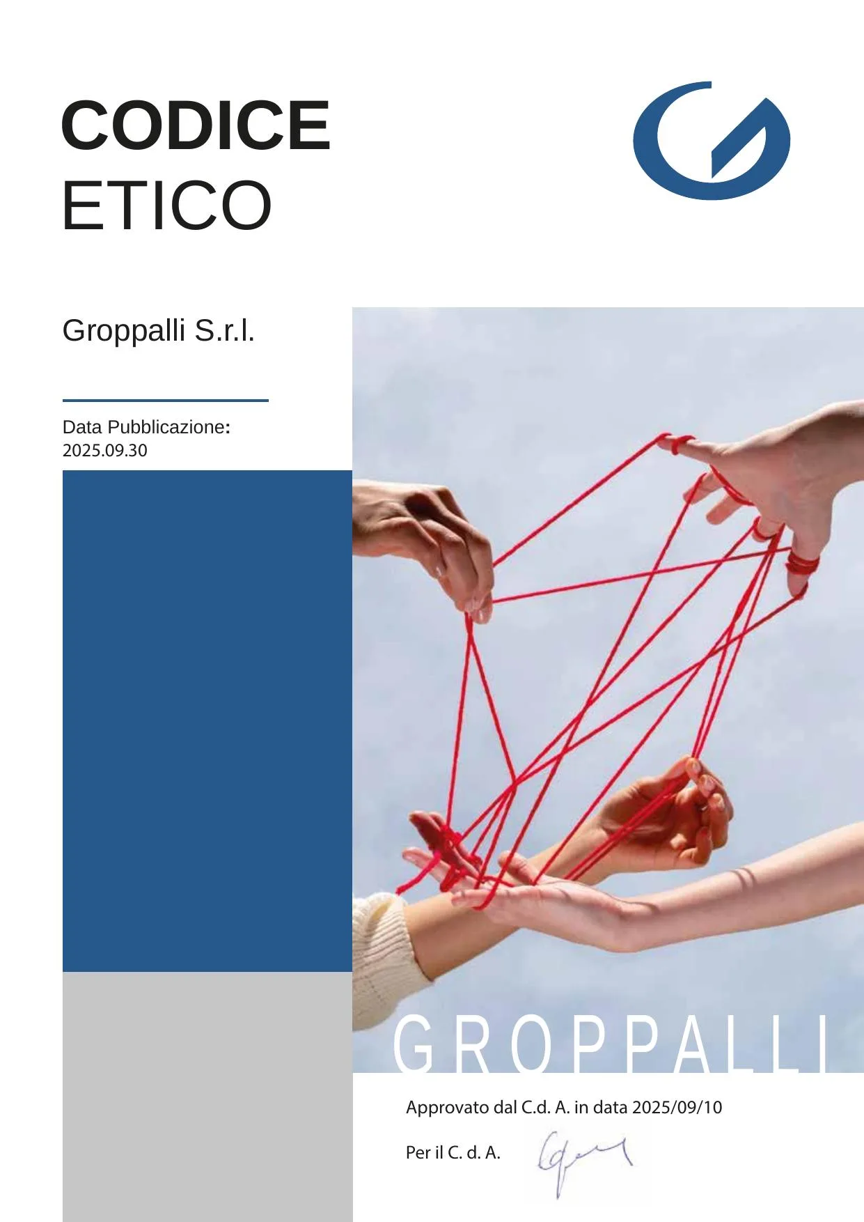 Copertina del Codice Etico Groppalli